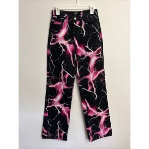 Jaded London 26 Jean Black Pink Lightning Boyfriend Fit High Rise 27x33